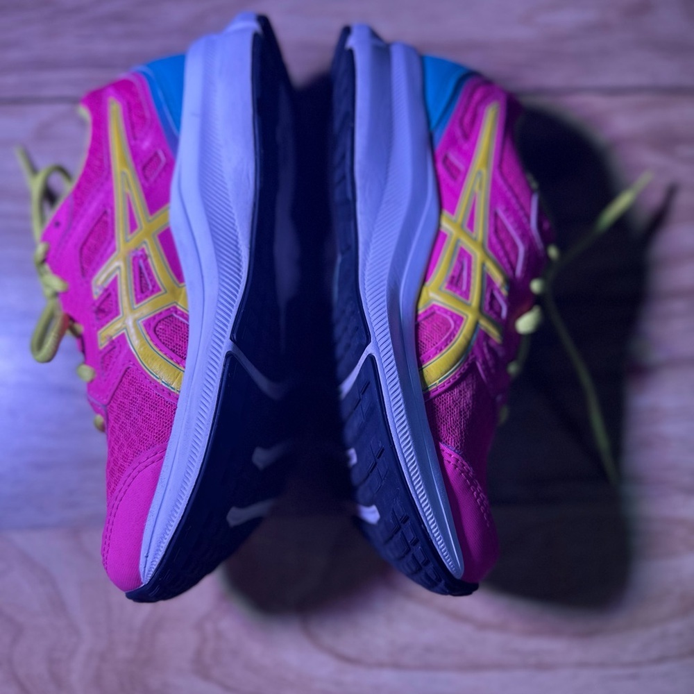 ASICS Kids' Vibrant Pink and Neon Yellow Sneakers - Picture 6 of 10